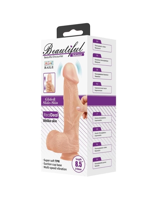 Wossi 21,8 cm Titreşimli Gerçekçi Kalın Dildo Penis - Bahamut