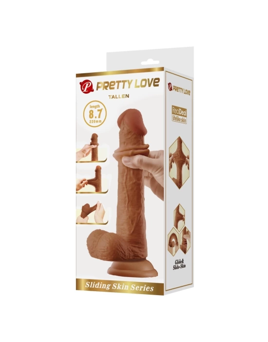 Wossi 22 cm Yeni Nesil Çift Katmanlı Realistik Vantuzlu Dildo Penis - Tallen