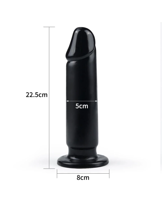 Wossi 22,5 Cm Siyah Yumuşak Kalın Anal Dildo