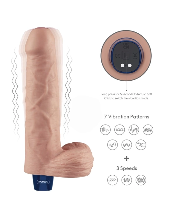 22.6 cm USB Şarjlı Yeni Nesil Realistik Titreşimli Ten Dildo Penis