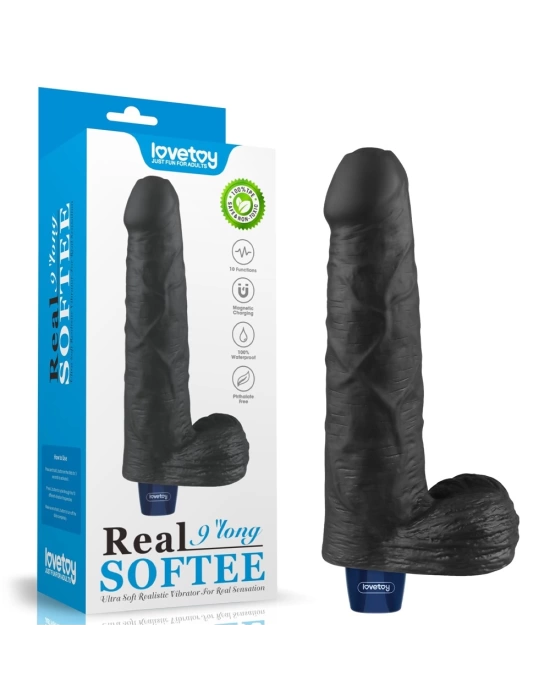 Wossi 22.6 cm USB Şarjlı Yeni Nesil Realistik Titreşimli Zenci Dildo Penis