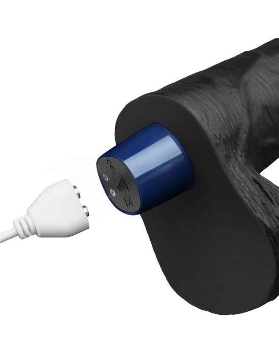 Wossi 22.6 cm USB Şarjlı Yeni Nesil Realistik Titreşimli Zenci Dildo Penis