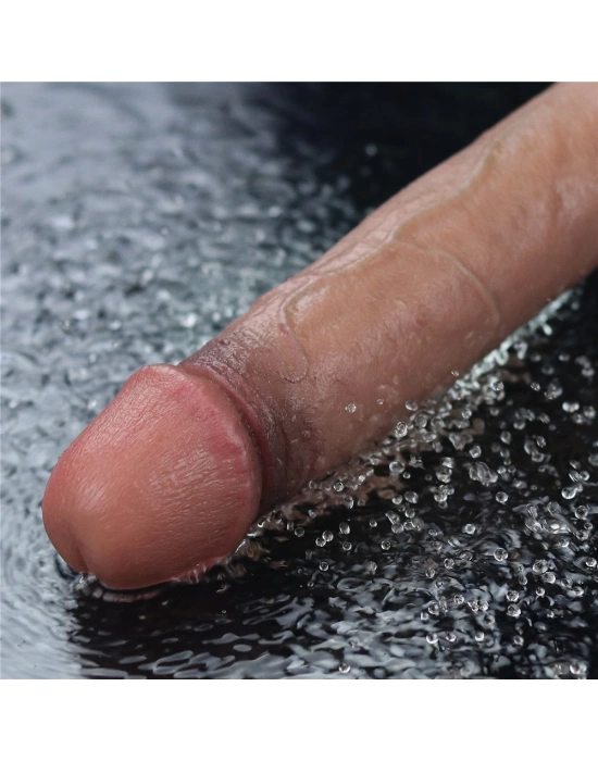 Wossi 22.8 cm USB Şarjlı Yeni Nesil Realistik Testissiz Titreşimli Zenci Dildo Penis