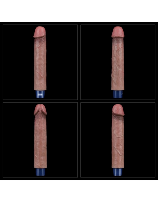 Wossi 22.8 cm USB Şarjlı Yeni Nesil Realistik Testissiz Titreşimli Zenci Dildo Penis