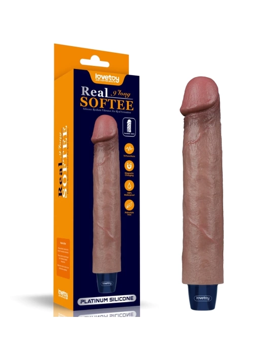 22.8 cm USB Şarjlı Yeni Nesil Realistik Testissiz Titreşimli Zenci Dildo Penis