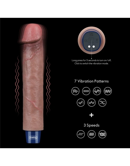 22.8 cm USB Şarjlı Yeni Nesil Realistik Testissiz Titreşimli Zenci Dildo Penis