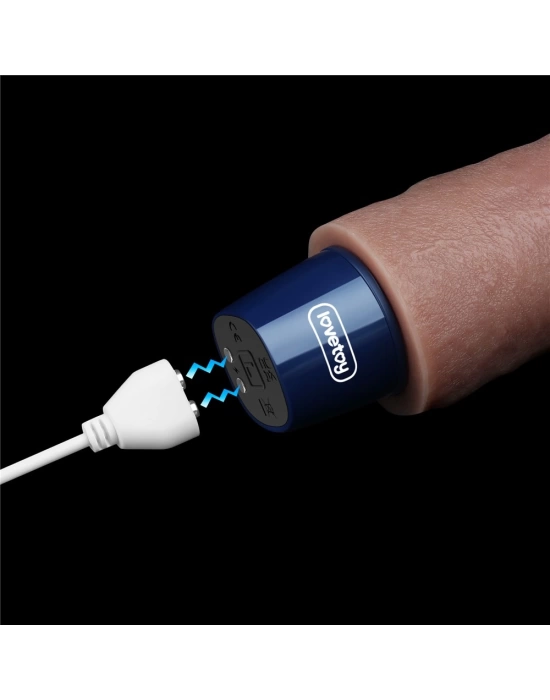 Wossi 22.8 cm USB Şarjlı Yeni Nesil Realistik Testissiz Titreşimli Zenci Dildo Penis