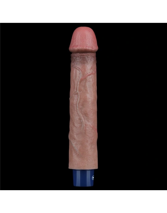 22.8 cm USB Şarjlı Yeni Nesil Realistik Testissiz Titreşimli Zenci Dildo Penis
