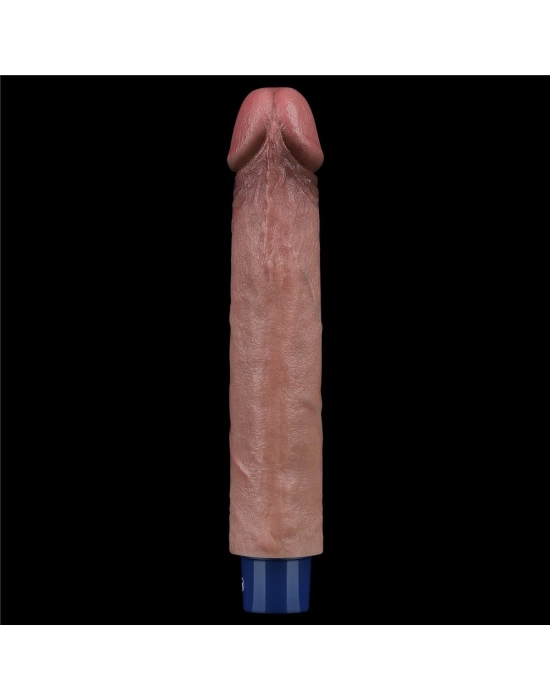 Wossi 22.8 cm USB Şarjlı Yeni Nesil Realistik Testissiz Titreşimli Zenci Dildo Penis