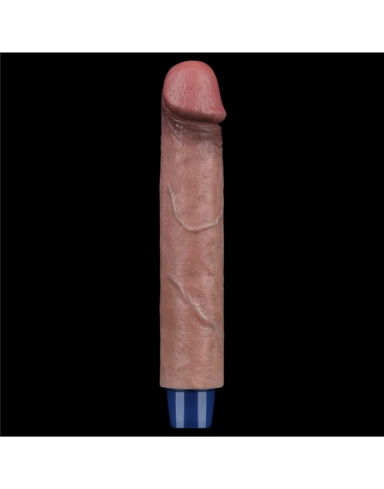 Wossi 22.8 cm USB Şarjlı Yeni Nesil Realistik Testissiz Titreşimli Zenci Dildo Penis