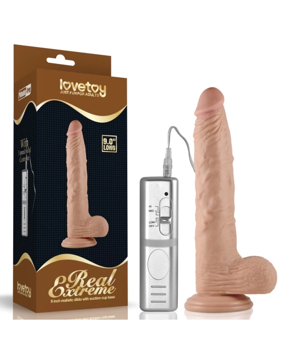 Wossi 23 cm Realistik Titreşimli Vantuzlu Anal Vajinal Dildo Penis