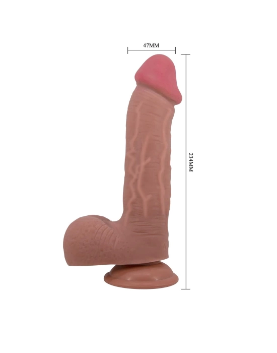 Wossi 23,4 cm Çift Katmanlı Gerçekçi Melez Dildo Penis