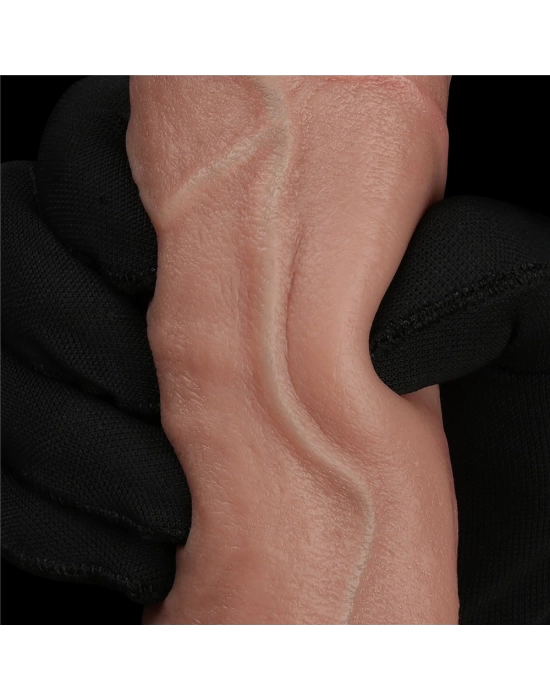 Wossi 23.5 cm Belden Bağlamalı Realistik Çift Katmanlı Yeni Nesil Silikon Dildo Penis