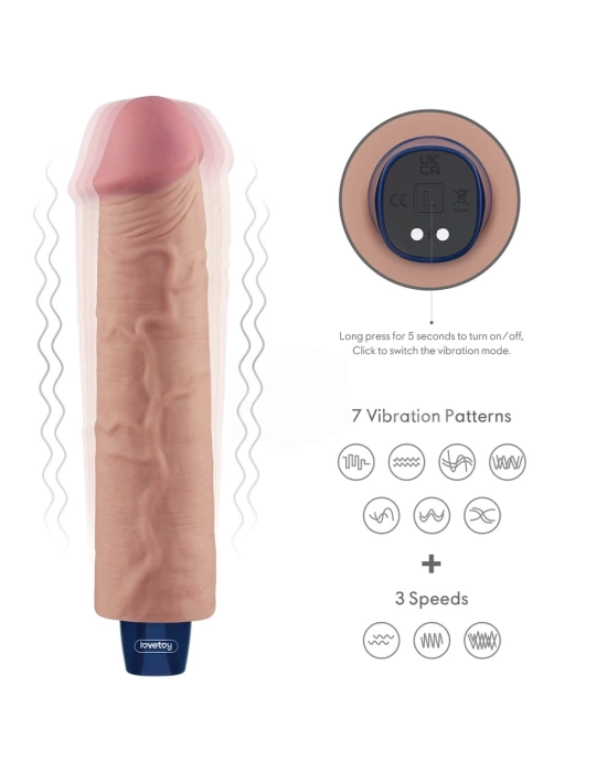 Wossi 23.7 cm USB Şarjlı Yeni Nesil Realistik Testissiz Titreşimli Ten Dildo Penis