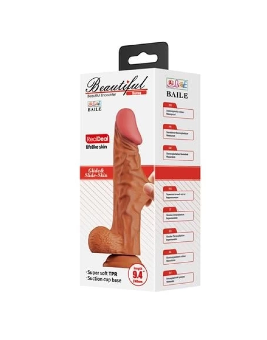 Wossi 24 cm Yeni Nesil Çift Katmanlı Realistik Vantuzlu Dildo Penis - Buraq