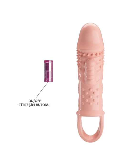Wossi 2,5 cm Dolgu Uzatmalı Titreşimli Penis Kılıfı Prezervatif Vibratör