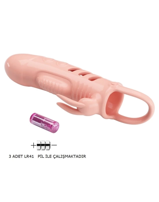 Wossi 2,5 cm Dolgu Uzatmalı Titreşimli Penis Kılıfı Prezervatif Vibratör