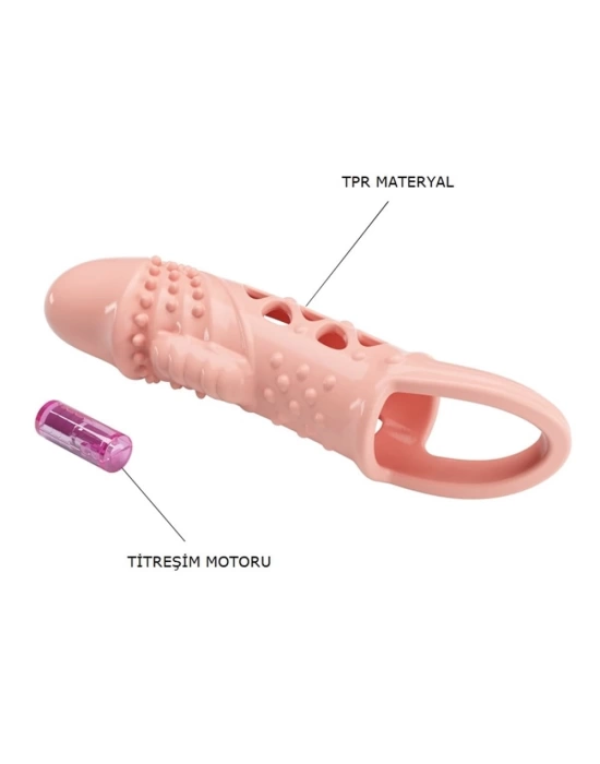 Wossi 2,5 cm Dolgu Uzatmalı Titreşimli Penis Kılıfı Prezervatif Vibratör
