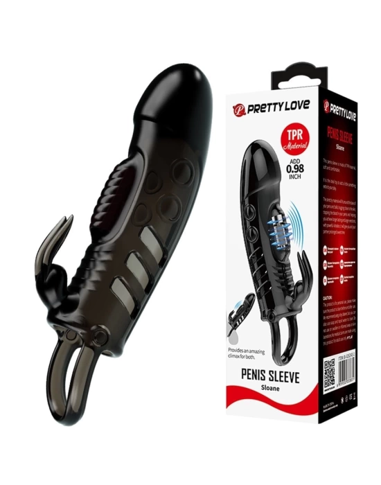 Wossi 2,5 cm Dolgu Uzatmalı Titreşimli Zenci Penis Kılıfı Prezervatif Vibratör
