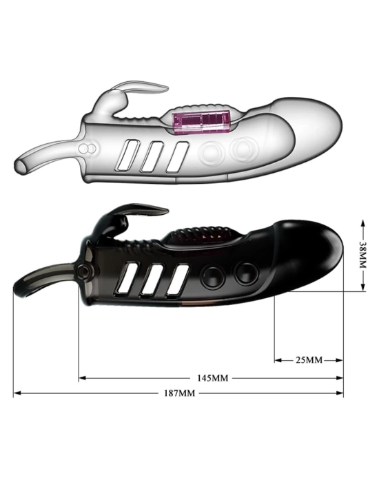 2,5 cm Dolgu Uzatmalı Titreşimli Zenci Penis Kılıfı Prezervatif Vibratör