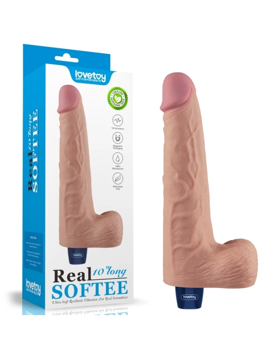 25.3 cm USB Şarjlı Yeni Nesil Realistik Titreşimli Ten Dildo Penis