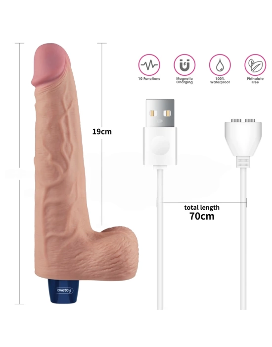 25.3 cm USB Şarjlı Yeni Nesil Realistik Titreşimli Ten Dildo Penis