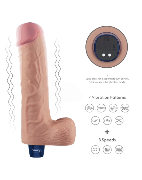 25.3 cm USB Şarjlı Yeni Nesil Realistik Titreşimli Ten Dildo Penis