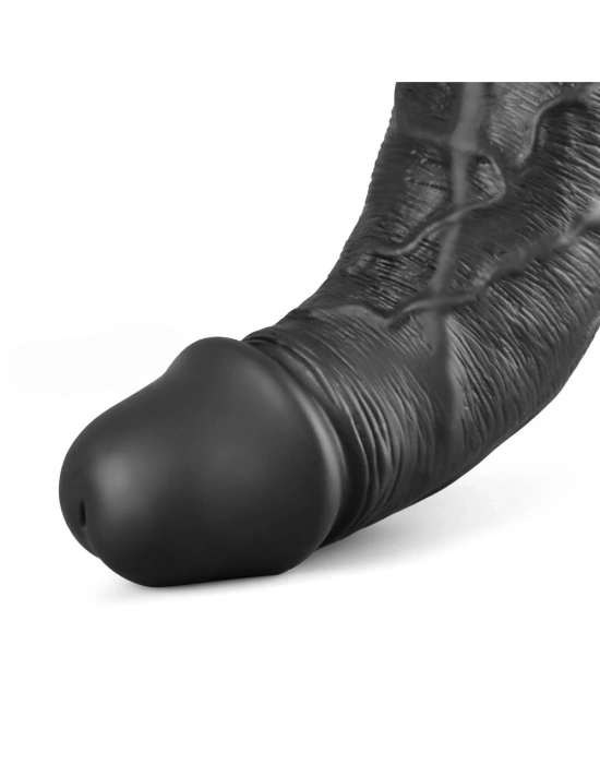 25.3 cm USB Şarjlı Yeni Nesil Realistik Titreşimli Zenci Dildo Penis