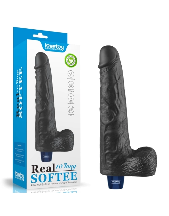 25.3 cm USB Şarjlı Yeni Nesil Realistik Titreşimli Zenci Dildo Penis