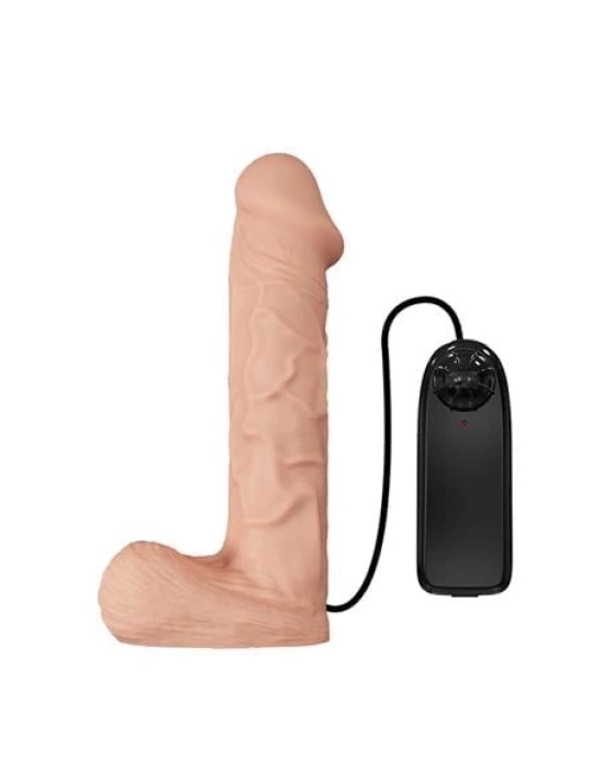 26 cm Belden Bağlamalı İçi Dolu Titreşimli Büyük Strapon Penis