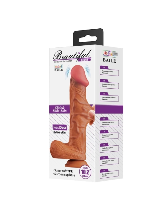 Wossi 26 cm Çift Katmanlı Gerçekçi Titreşimli Dildo Vibratör Penis - Bergrisi