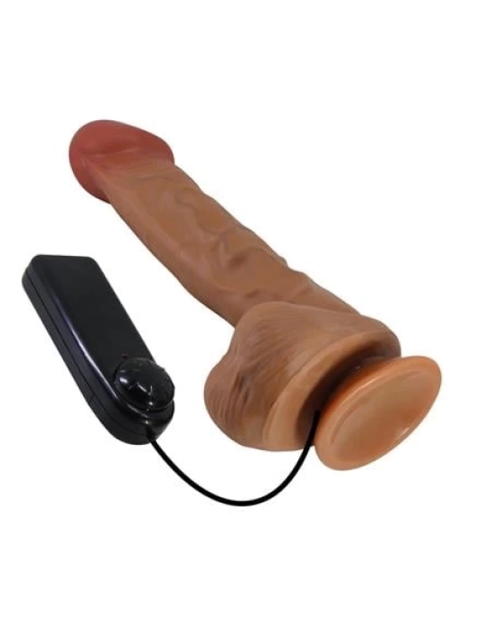 Wossi 26 cm Çift Katmanlı Gerçekçi Titreşimli Dildo Vibratör Penis - Bergrisi