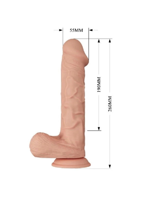 Wossi 26 cm Titreşimli Gerçekçi Kalın Dildo Penis - Bergrisi