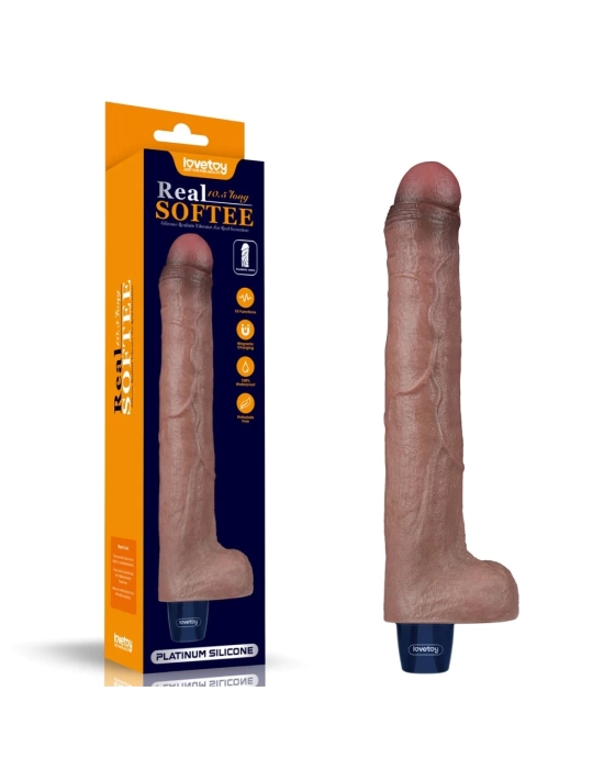 Wossi 26.5 cm USB Şarjlı Yeni Nesil Realistik Titreşimli Dildo Penis