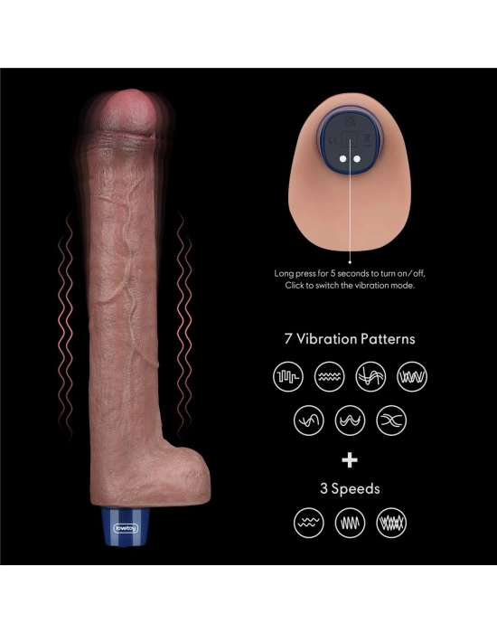 Wossi 26.5 cm USB Şarjlı Yeni Nesil Realistik Titreşimli Dildo Penis