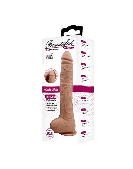 27 cm Belden Bağlamalı Büyük Boy Realistik Vantuzlu Dildo Penis - Dick