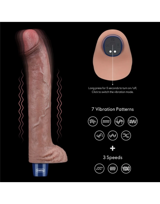 Wossi 27 cm USB Şarjlı Yeni Nesil Realistik Titreşimli Dildo Penis