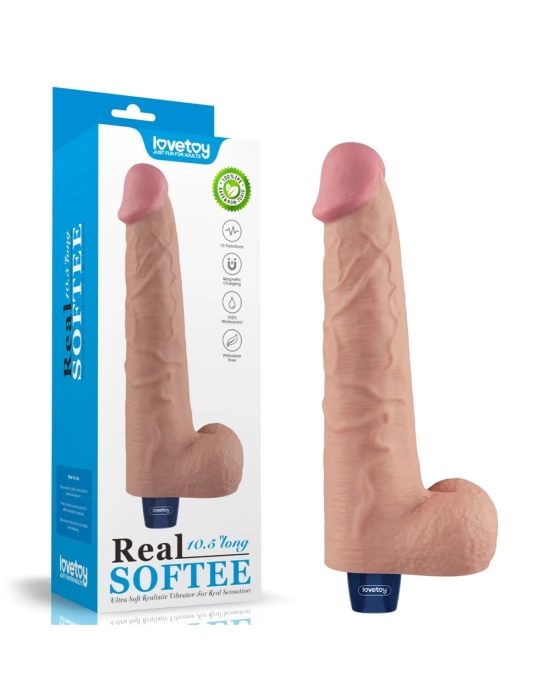 Wossi 27.2 cm USB Şarjlı Yeni Nesil Realistik Titreşimli Ten Dildo Penis