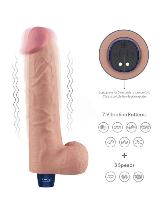 Wossi 27.2 cm USB Şarjlı Yeni Nesil Realistik Titreşimli Ten Dildo Penis