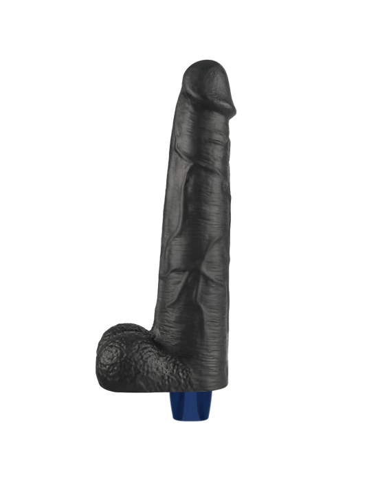 Wossi 27.2 cm USB Şarjlı Yeni Nesil Realistik Titreşimli Zenci Dildo Penis