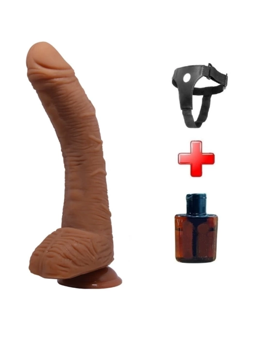 28,2 cm Belden Bağlamalı Gerçekçi Kalın Dildo Penis - Alex
