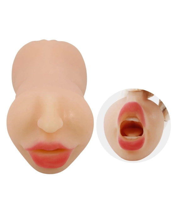 3 Boyutlu Ten Rengi Suni Oral & Vajinal Mastürbatör - Zoey