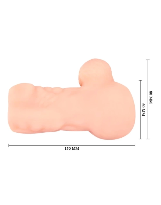 3 Boyutlu Testisli Yarım Erkek Vücutlu Suni Anal Mastürbatör