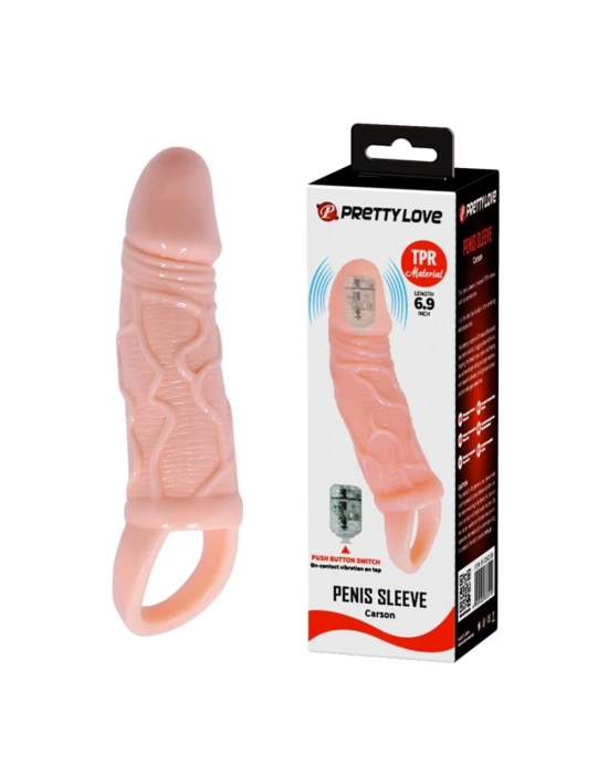 3 cm Dolgu Uzatmalı Titreşimli Penis Kılıfı Prezervatif Vibratör