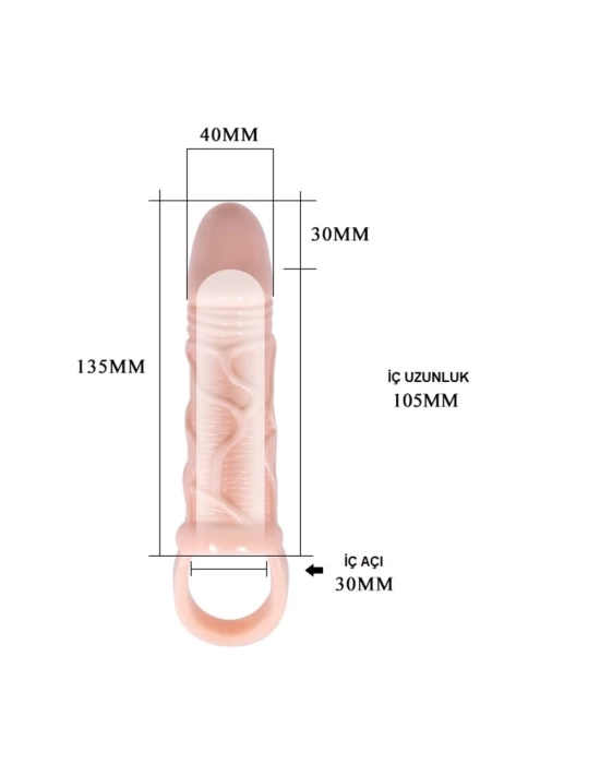 Wossi 3 cm Dolgu Uzatmalı Titreşimli Penis Kılıfı Prezervatif Vibratör