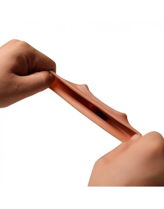 3,5 cm Dolgulu Realistik Penis Kılıfı