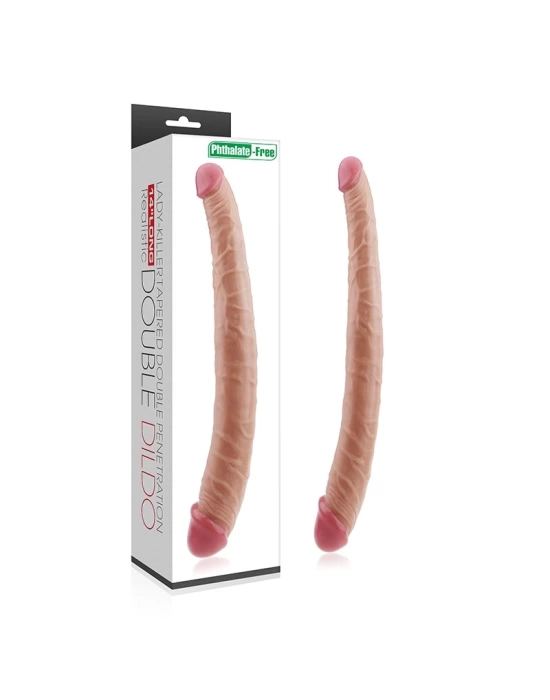 Wossi 36 cm Realistik Çift Uçlu Esnek Anal ve Vajinal Dildo