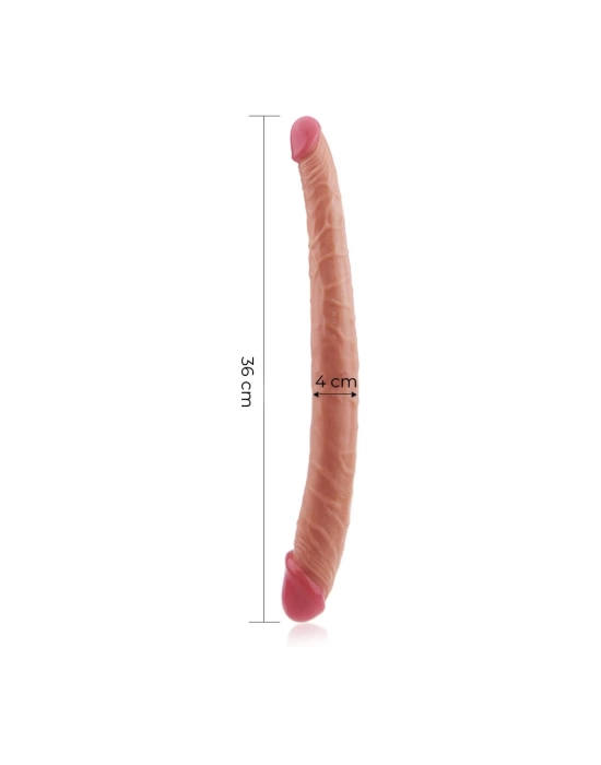 Wossi 36 cm Realistik Çift Uçlu Esnek Anal ve Vajinal Dildo