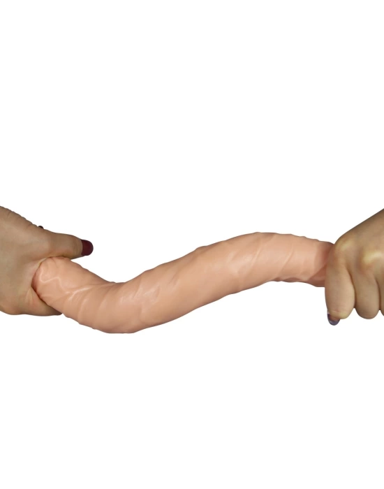 Wossi 36 cm Realistik Çift Uçlu Esnek Anal ve Vajinal Dildo