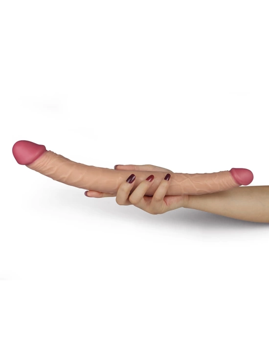 Wossi 36 cm Realistik Çift Uçlu Esnek Anal ve Vajinal Dildo